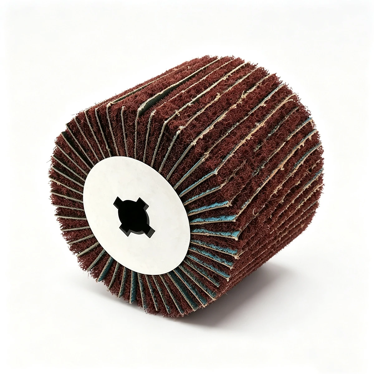 120x100x20mm 4-4/5" Interleaf Flap Wheels Non-woven Buffing Abrasive Flap Wheel Wire Drawing Polishing Burnishing Wheel for Polishing, 4 thumbnail 2