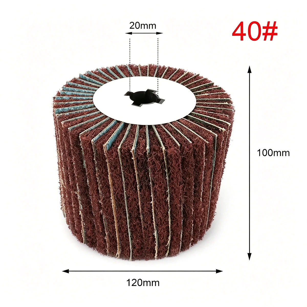 120x100x20mm 4-4/5" Interleaf Flap Wheels Non-woven Buffing Abrasive Flap Wheel Wire Drawing Polishing Burnishing Wheel for Polishing, 4 thumbnail 5