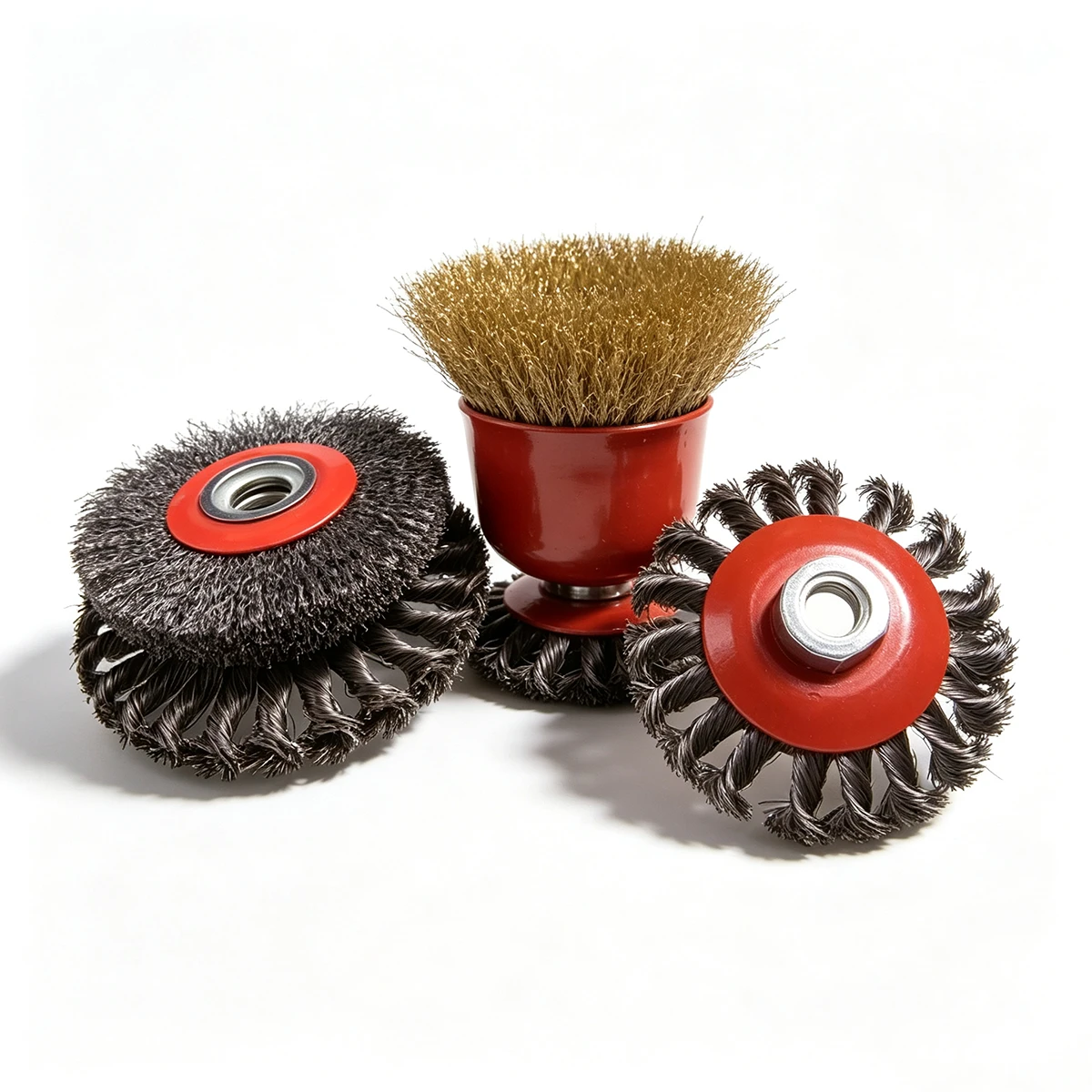 4" Crimped Mini Bevel Brush. 014 Ss Wire, 5/8-11 Thread thumbnail 4