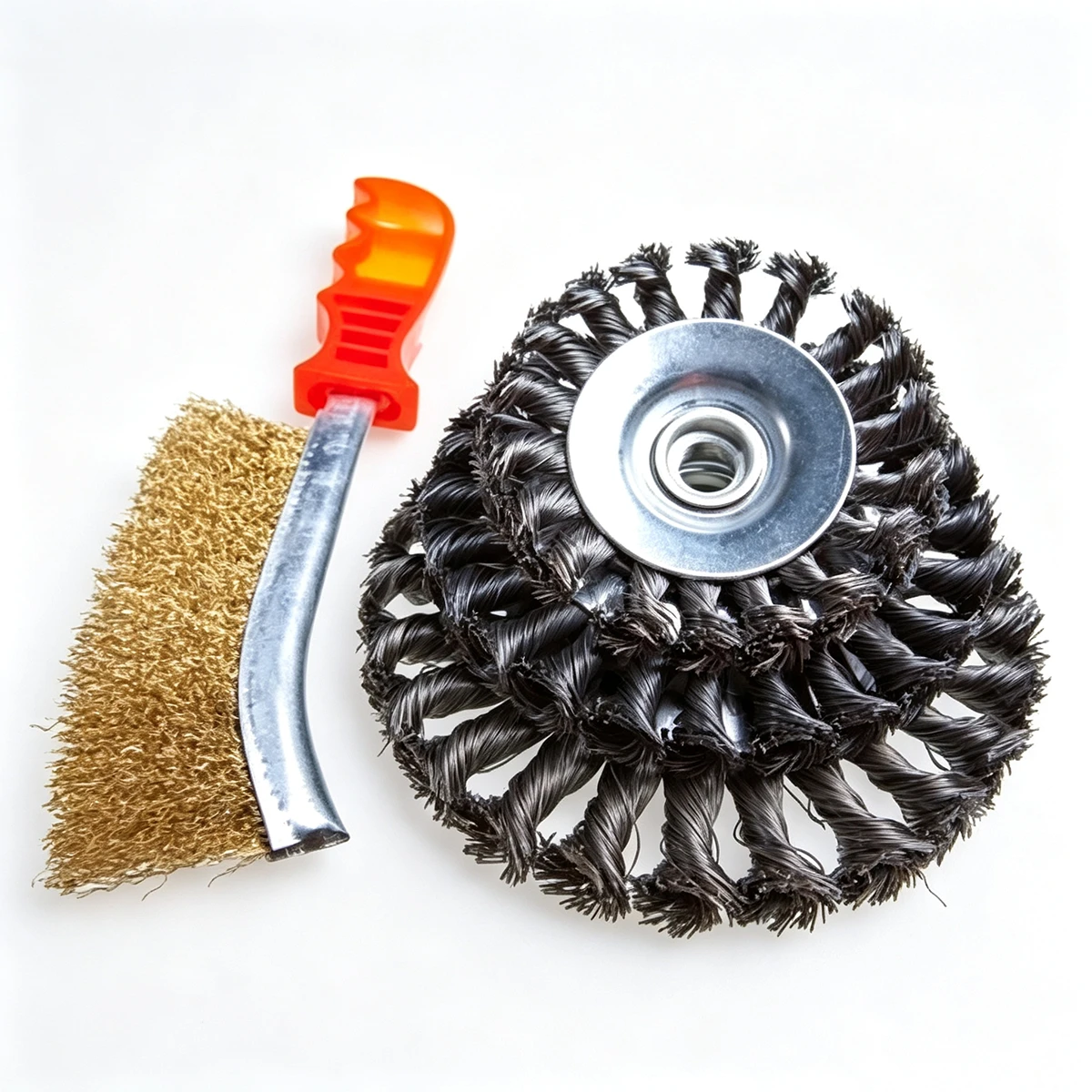 4" Knot Mini Bevel Brush. 020 CS Wire, 5/8-11 Thread thumbnail 3