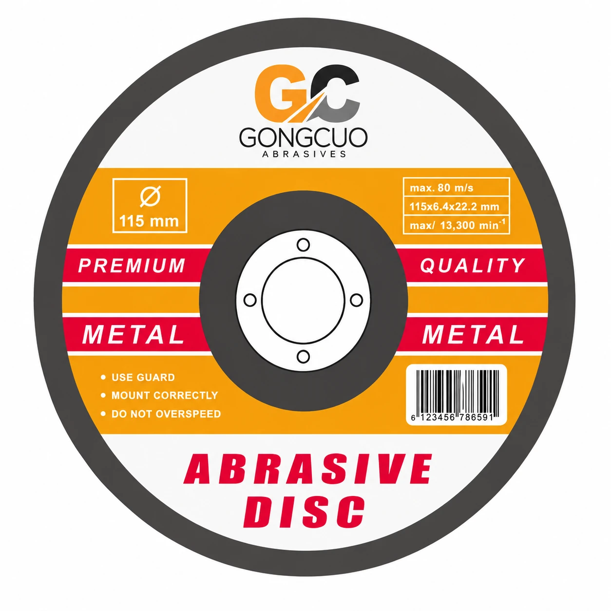 4" X 1/4 X 5/8-Inch Depressed Aggressive Grinding for Metal
