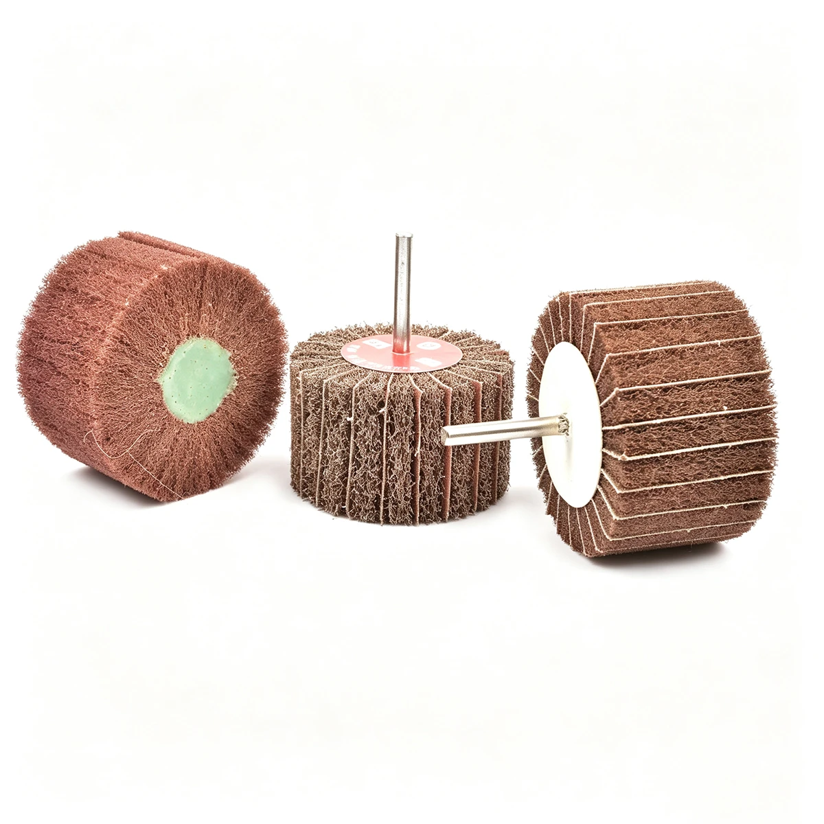 Aluminum Oxide Interleaf Flap Wheel, Medium 80 Grit, 1" Width, 2" Dia, 1/4" Shank, 11000 RPM thumbnail 6