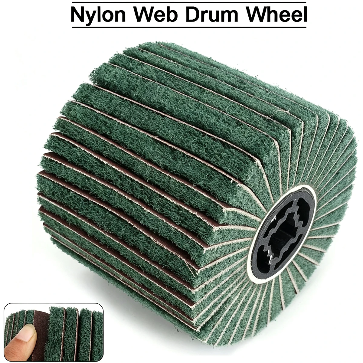 Green Sand Cloth Wire Drawing Wheel Polishing Wheel Brush thumbnail 2