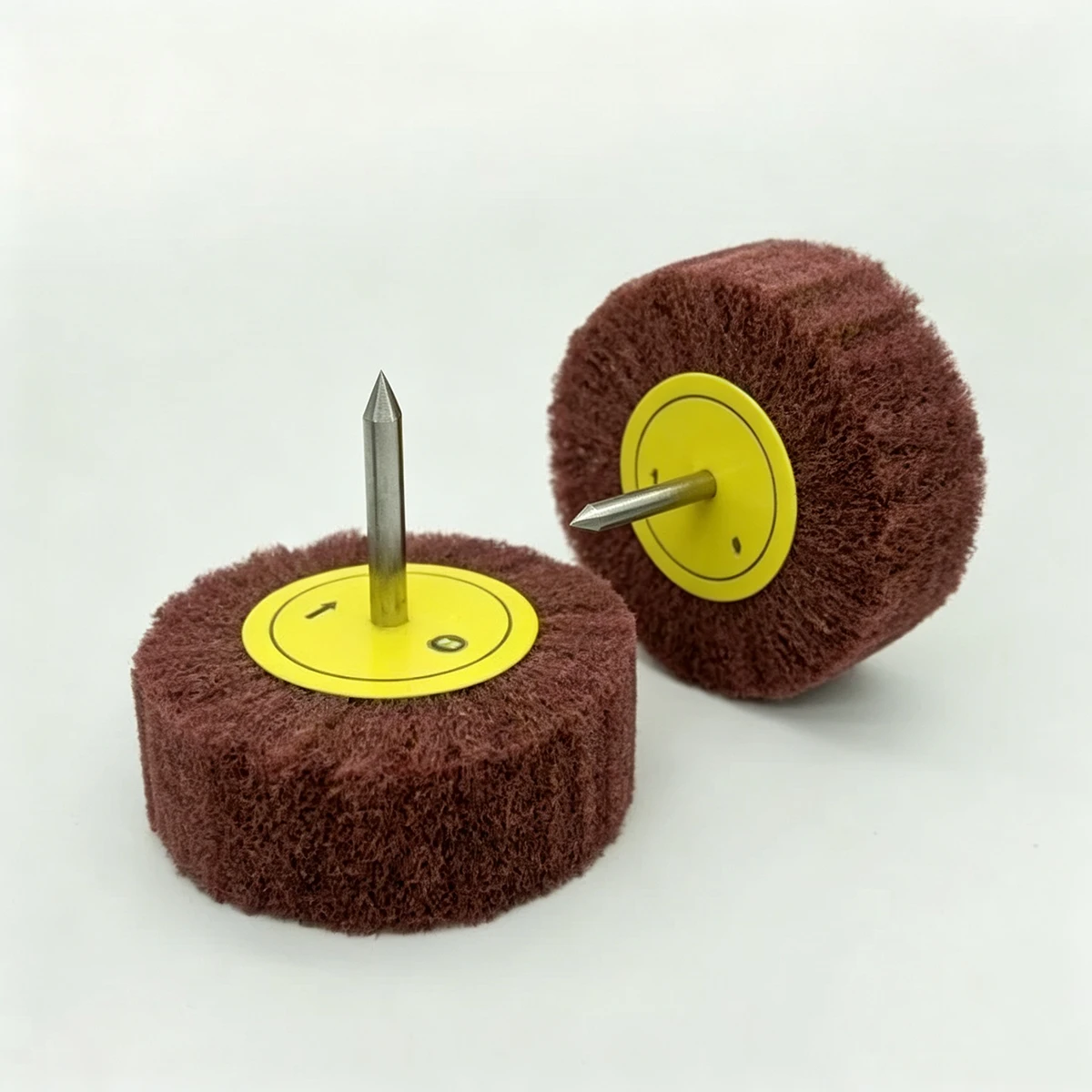 Non-Woven Aluminum Oxide Mounted Flap Wheel, Straight Shank Type, 3" Dia, 1" Face Width thumbnail 2