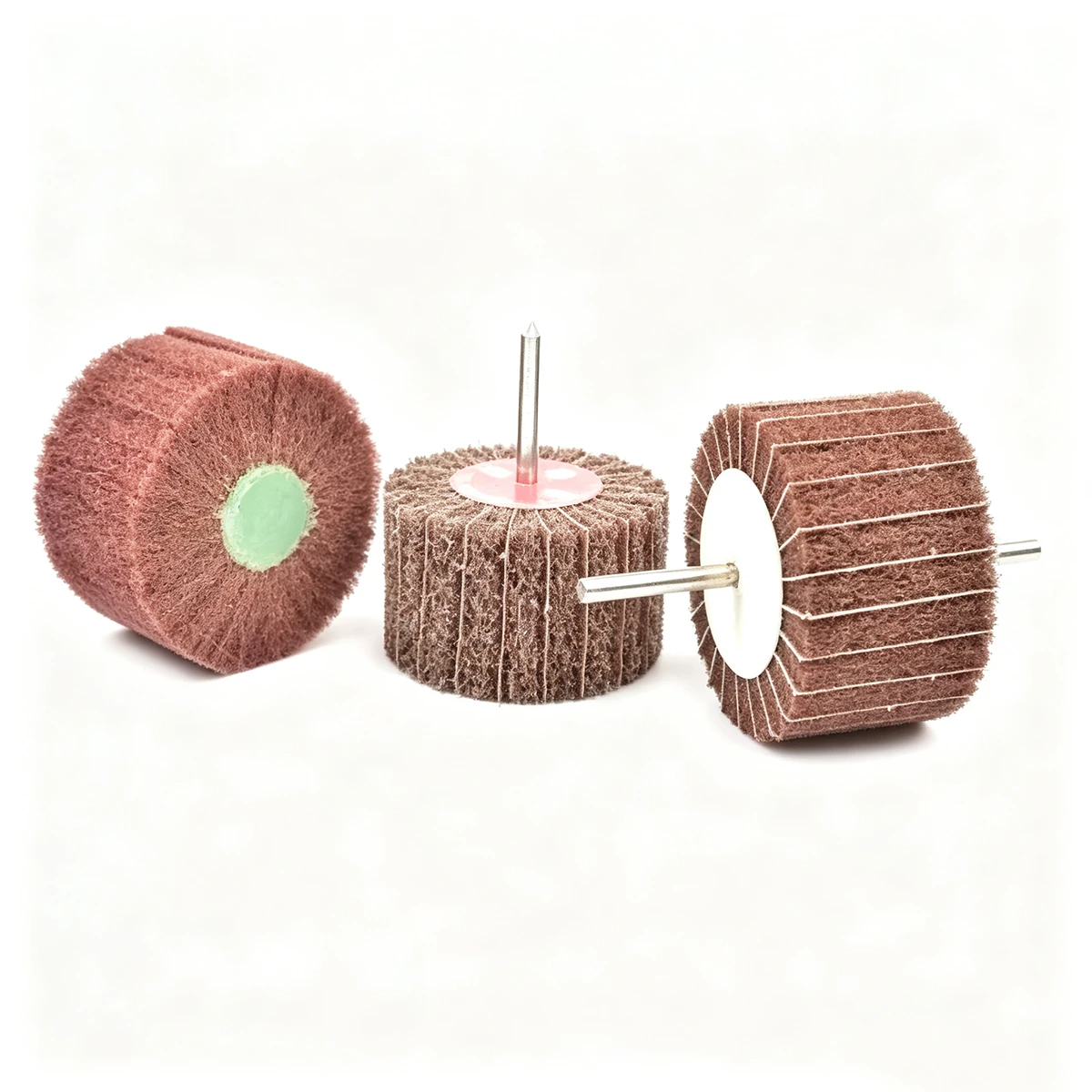 Non-Woven Aluminum Oxide Mounted Flap Wheel, Straight Shank Type, 3" Dia, 1" Face Width thumbnail 4