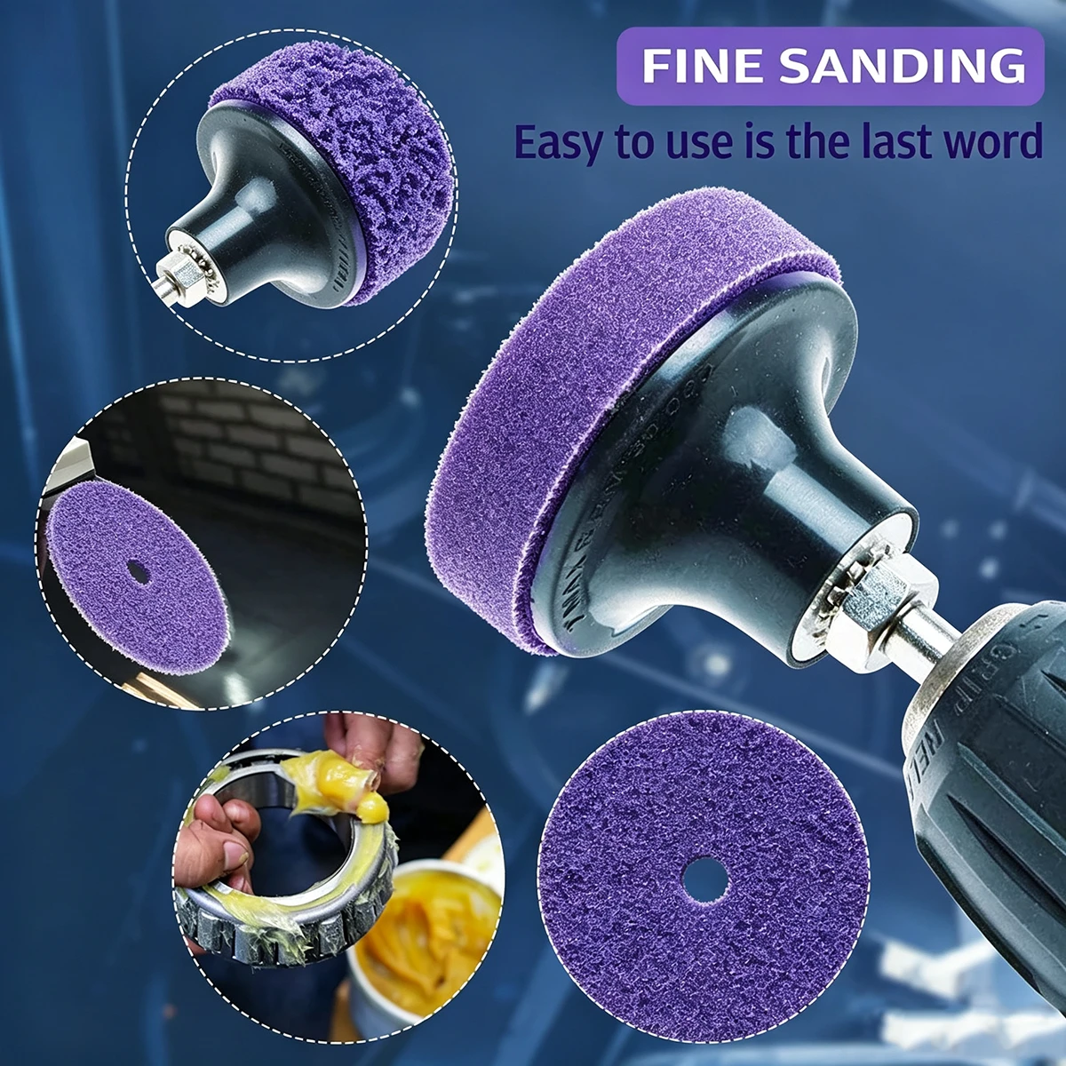 Poly Strip Discs Polycarbide Fiber Grinding Polishing Wheel Paint Rust Cleaning Remover Impeller Abrasives Torque Grinder Tray