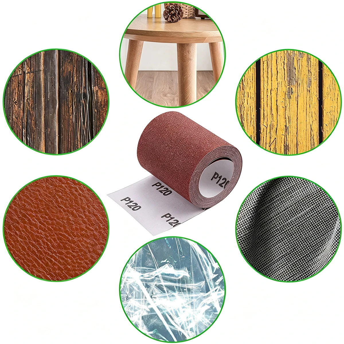 Sandpaper Roll 5m x 93mm Aluminum Oxide Sanding Paper for Automotive and Woodwork, 120 Grit thumbnail 2